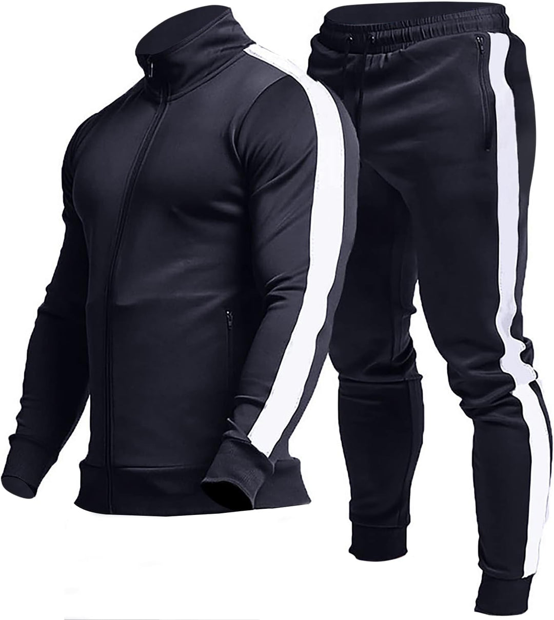 Jogging suit trousers with ribbed ankle cuffs