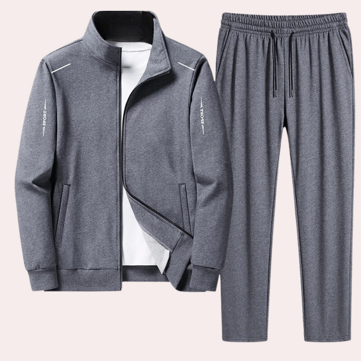 Full length view of mens fashion activewear tracksuit set for gym and casual wear