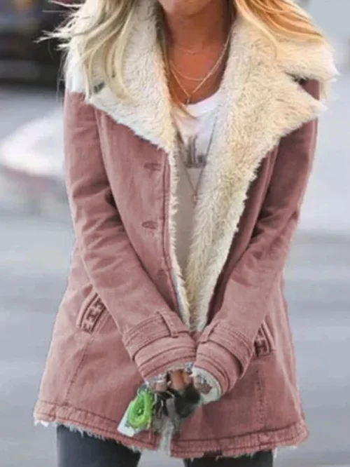 Comfortable women's winter fashion jacket featuring warm lining