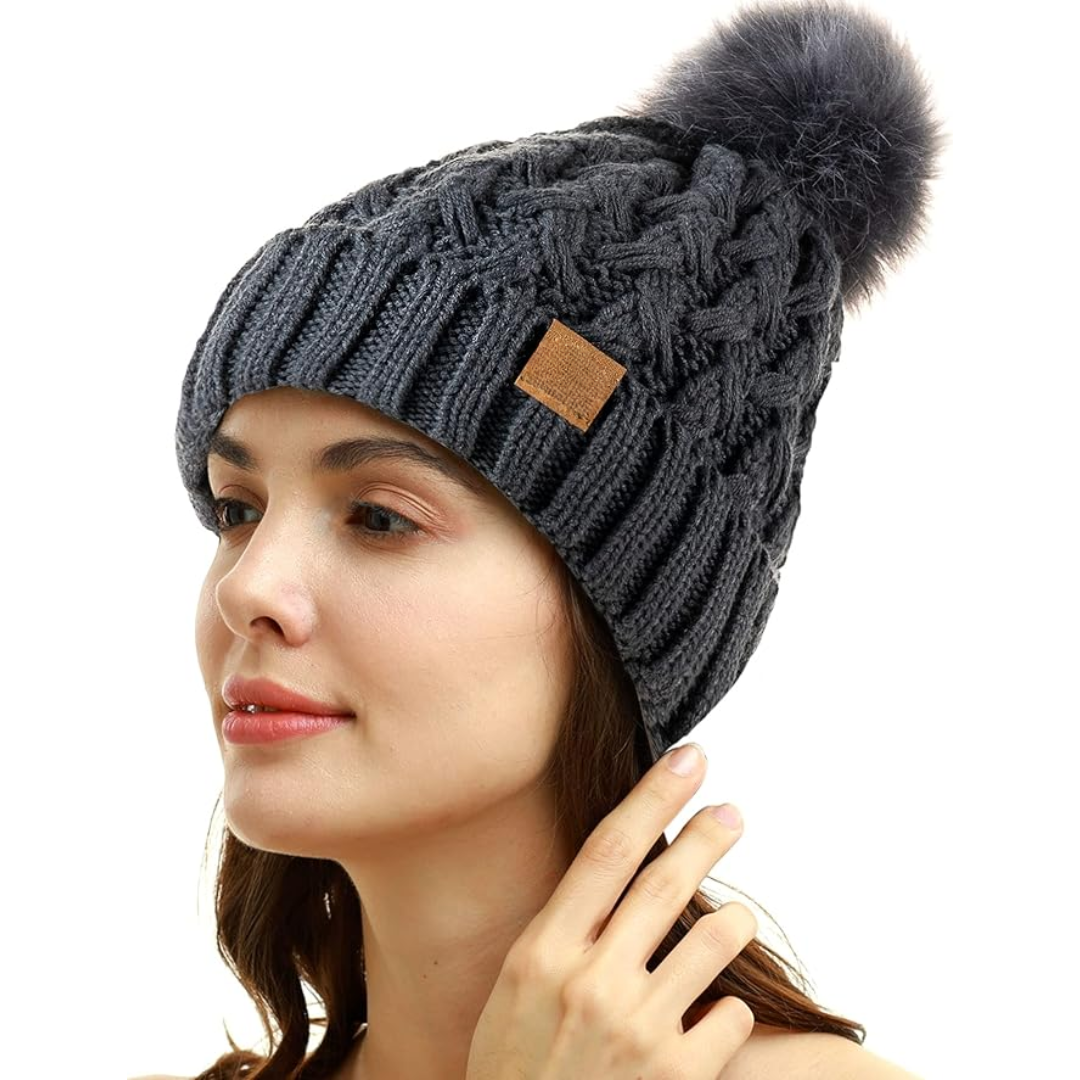 Stylish women's cold weather beanie Yvonne in soft yarn