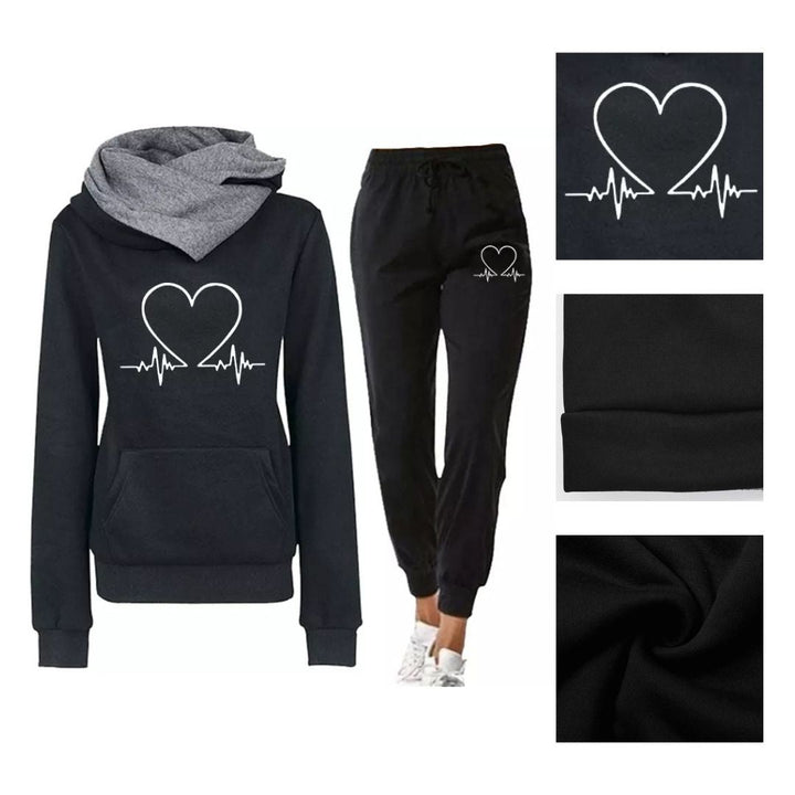 Cozy warmflex hoodie and sweatpants set for women, side profile