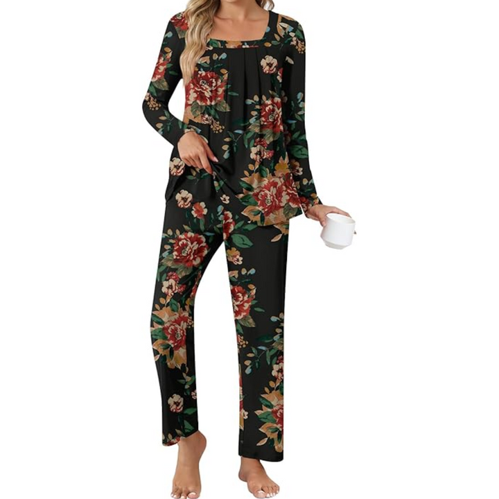 Cozy two-piece nightwear ensemble designed for ultimate comfort and warmth