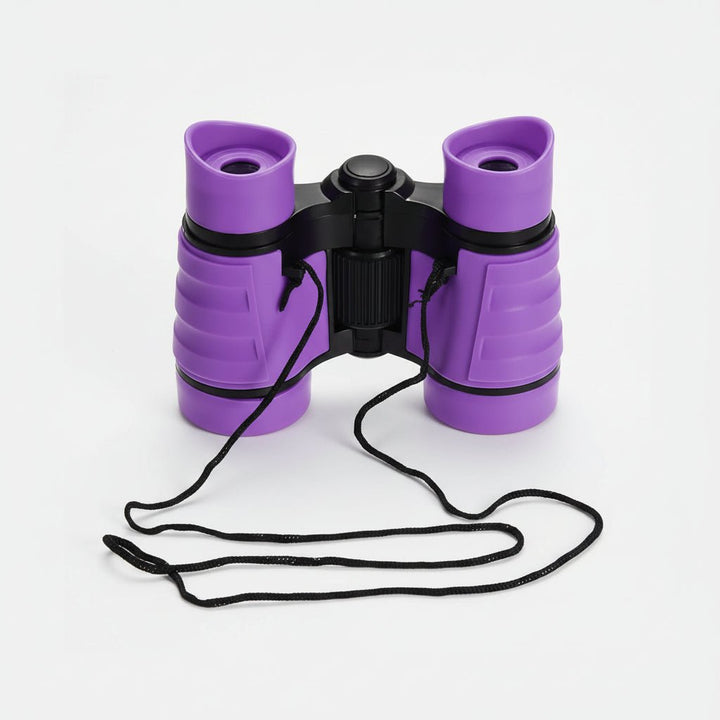 Travel binoculars rubber armor grip texture and eyepiece detail