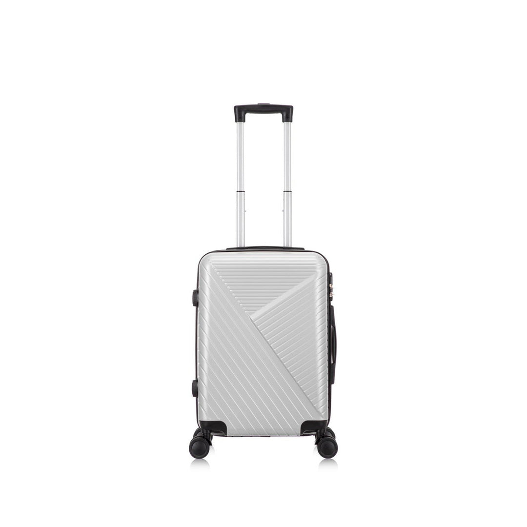 Close-up of telescopic handle and zipper on lightweight cabin bag luggage