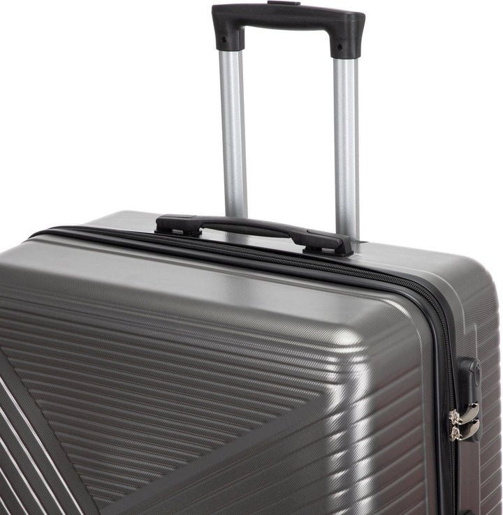 Durable hard-shell exterior texture of the compact carry-on suitcase