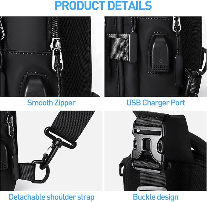 Back view of the versatile unisex bag with adjustable mesh strap