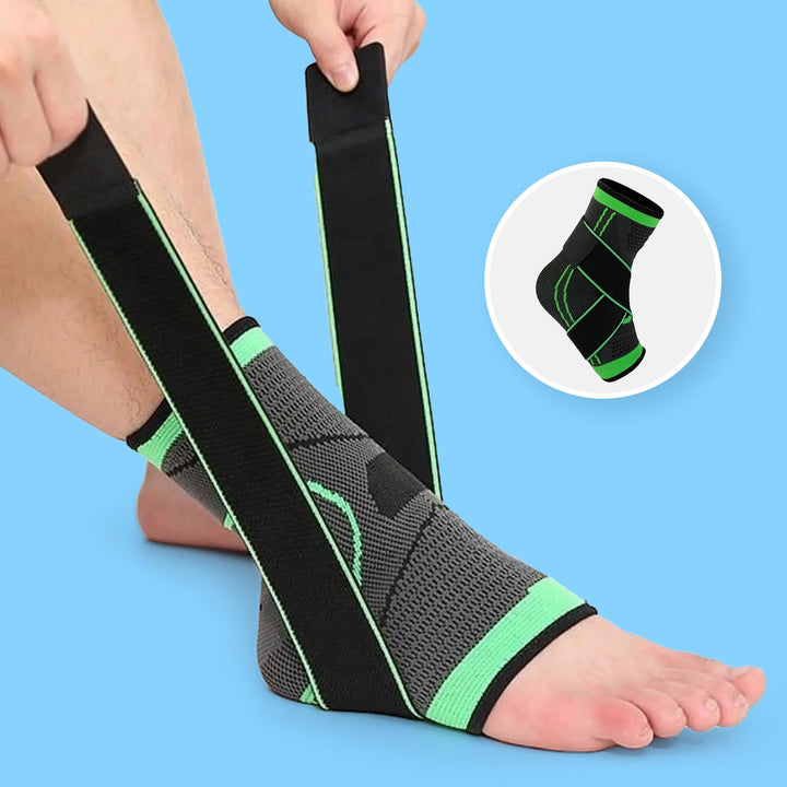 Close-up of breathable fabric on plantar fasciitis compression foot support
