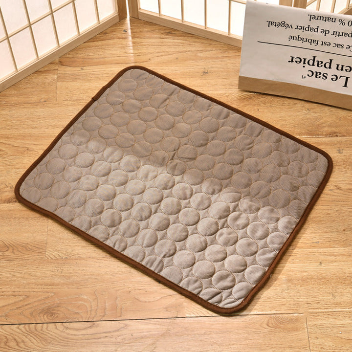 Foldable summer pet mat for dogs and cats in a modern interior