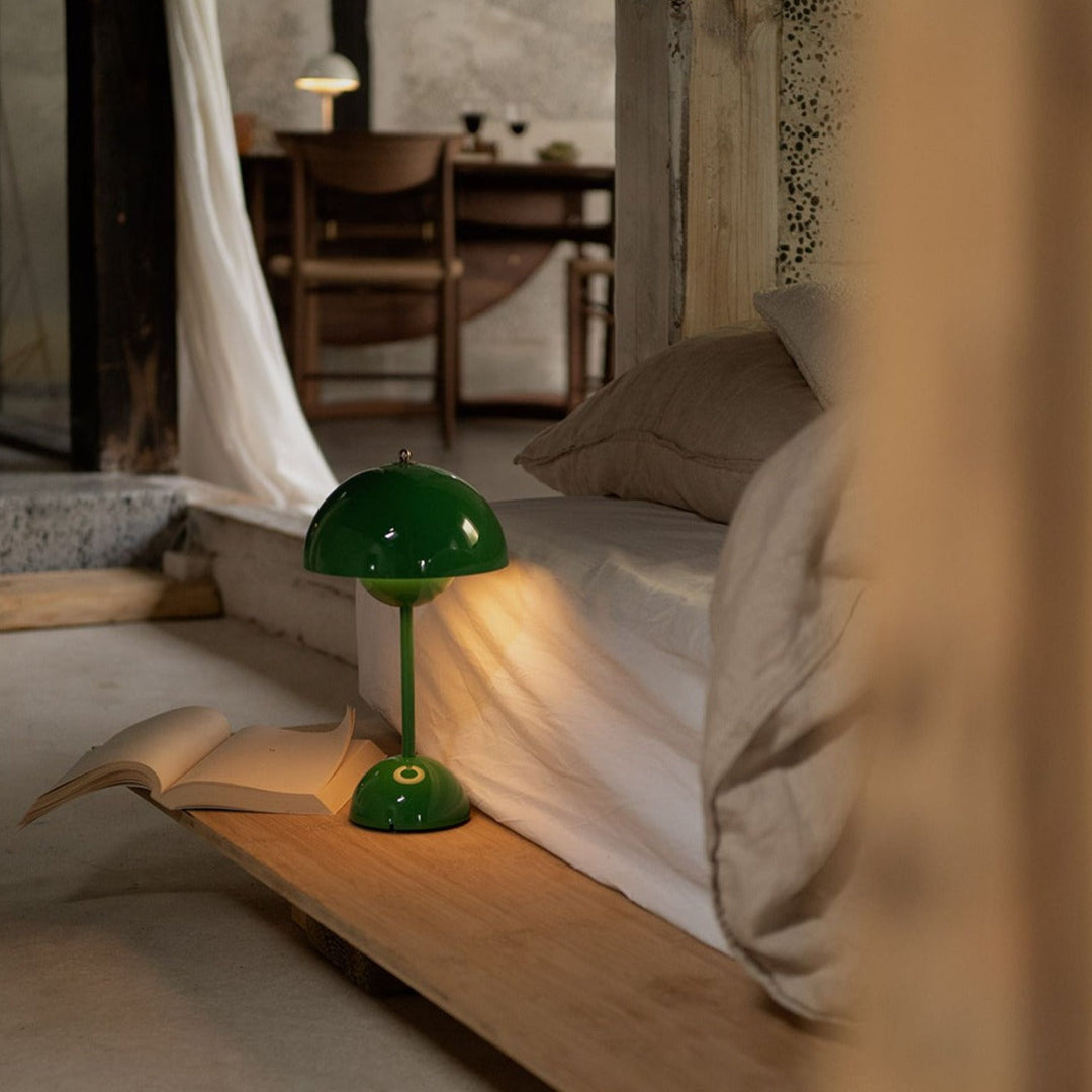 Portable table lamp with vintage aesthetic for living room and bedroom