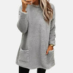 Francine | Women’s Pocket Button Long Sleeve Sweater Dress