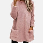 Francine | Women’s Pocket Button Long Sleeve Sweater Dress