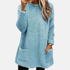 Francine | Women’s Pocket Button Long Sleeve Sweater Dress