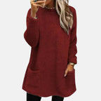 Francine | Women’s Pocket Button Long Sleeve Sweater Dress