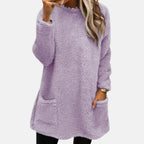 Francine | Women’s Pocket Button Long Sleeve Sweater Dress