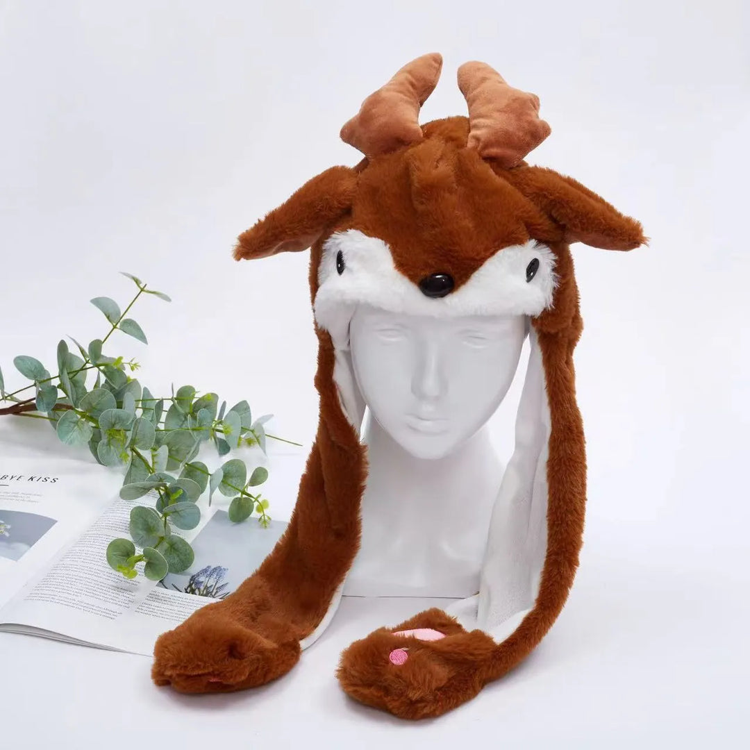 Cute party hat with long plush ears that move when paws are squeezed