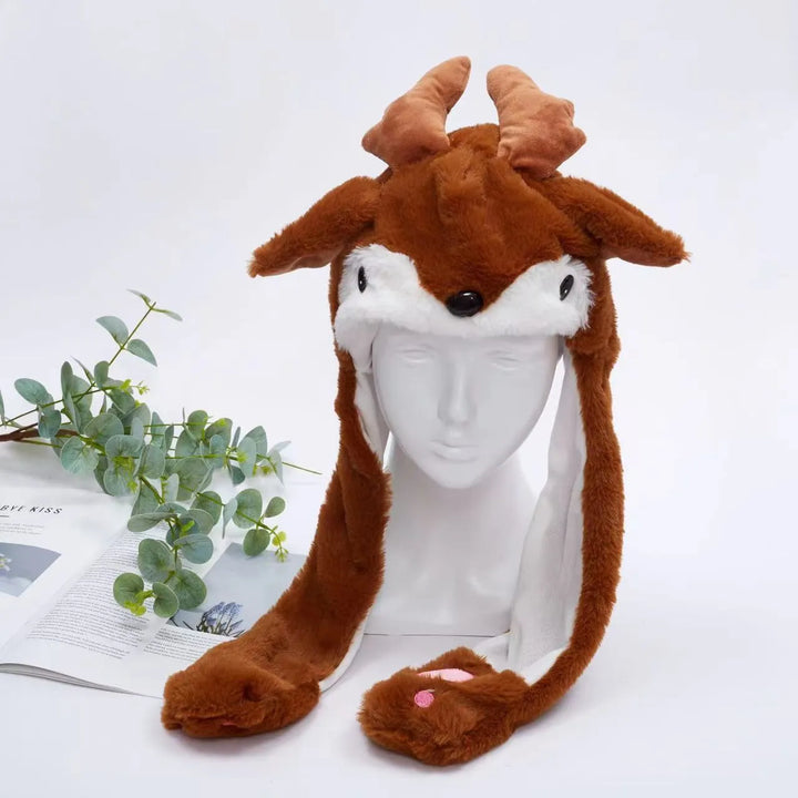 Cute party hat with long plush ears that move when paws are squeezed