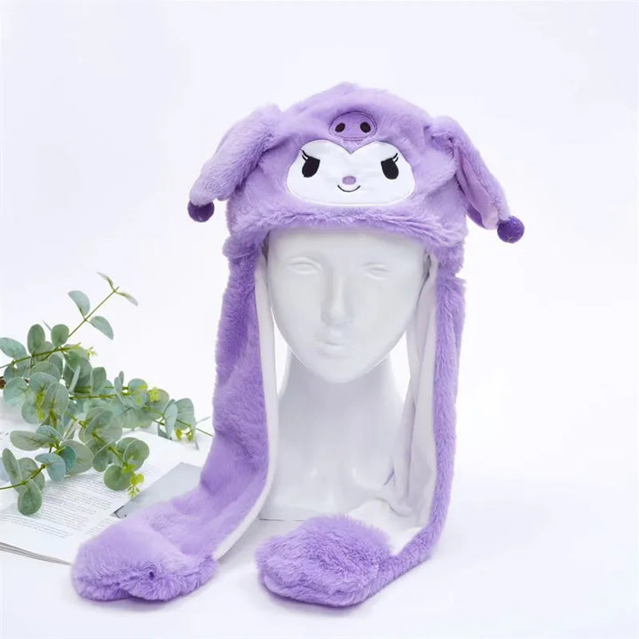 Warm unisex novelty hat with moving ears and paws