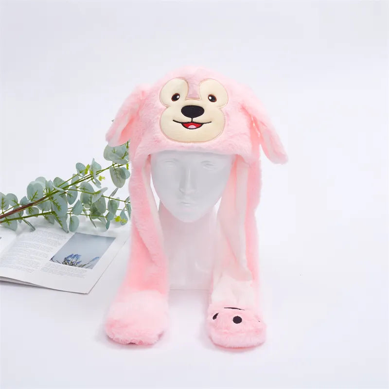Fun party hat featuring long plush moving ears