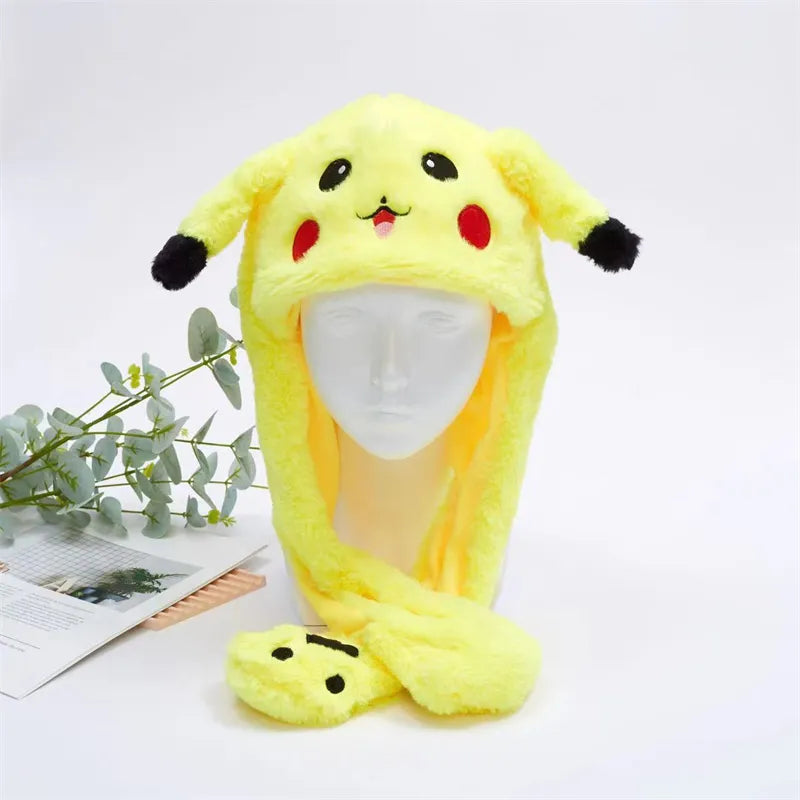 Playful animal hat with active moving rabbit ears