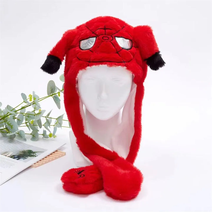 Novelty moving ear hat with cute embroidered face