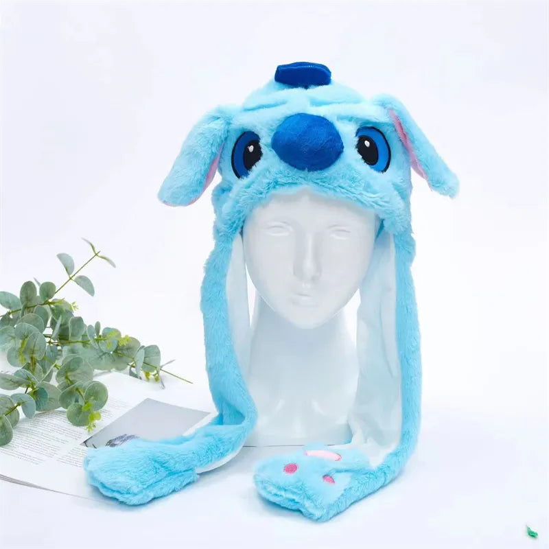 Cozy plush costume hat with interactive features