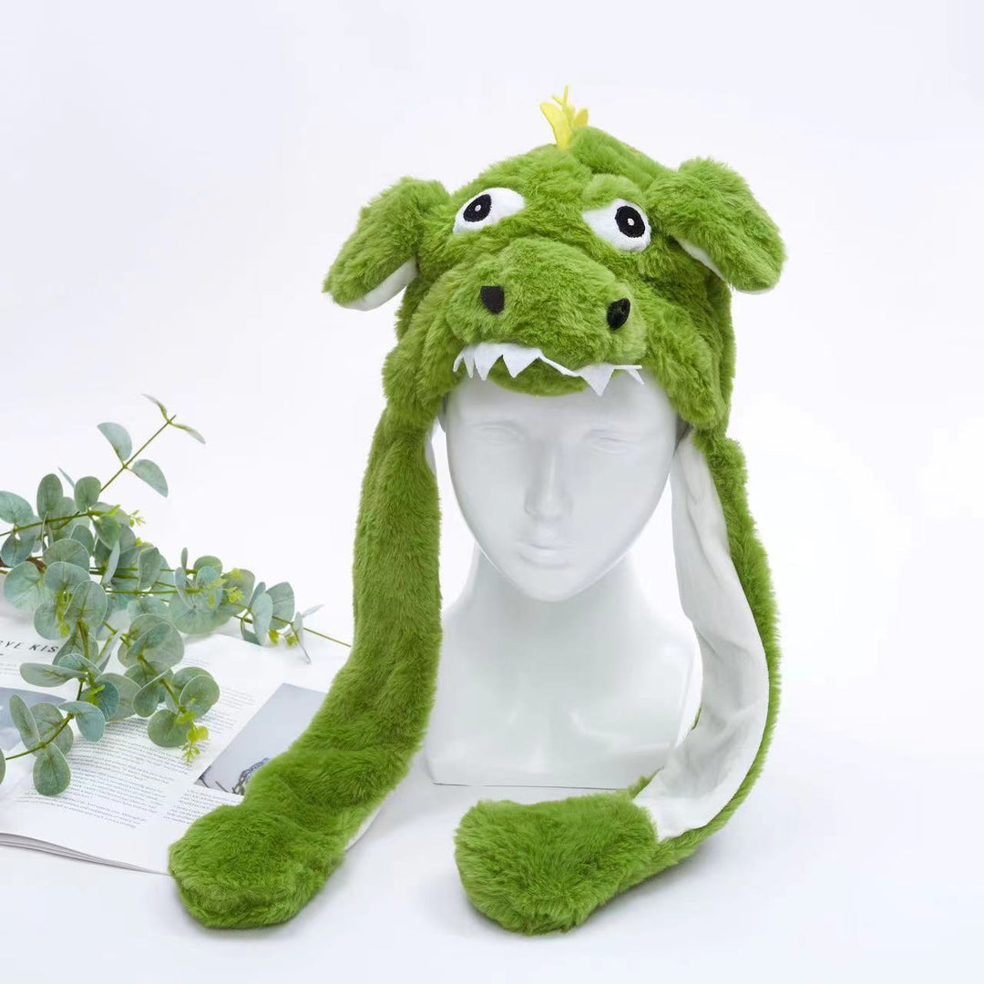 Cute cosplay accessory plush hat with movable ears