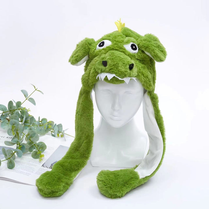 Cute cosplay accessory plush hat with movable ears