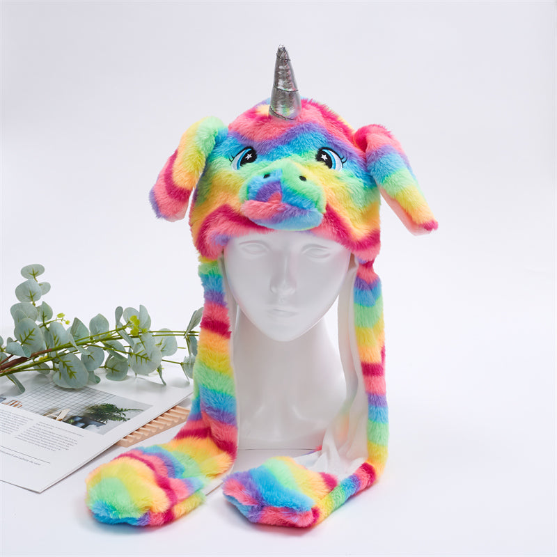 Soft and warm novelty hat with interactive paws
