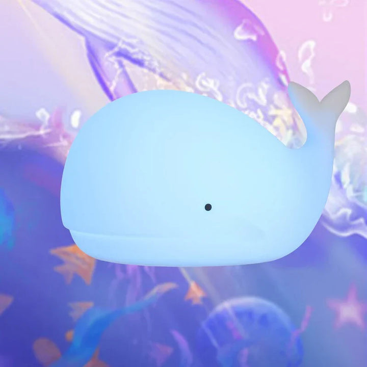 Soft silicone whale lamp ideal as a children gift for bedtime