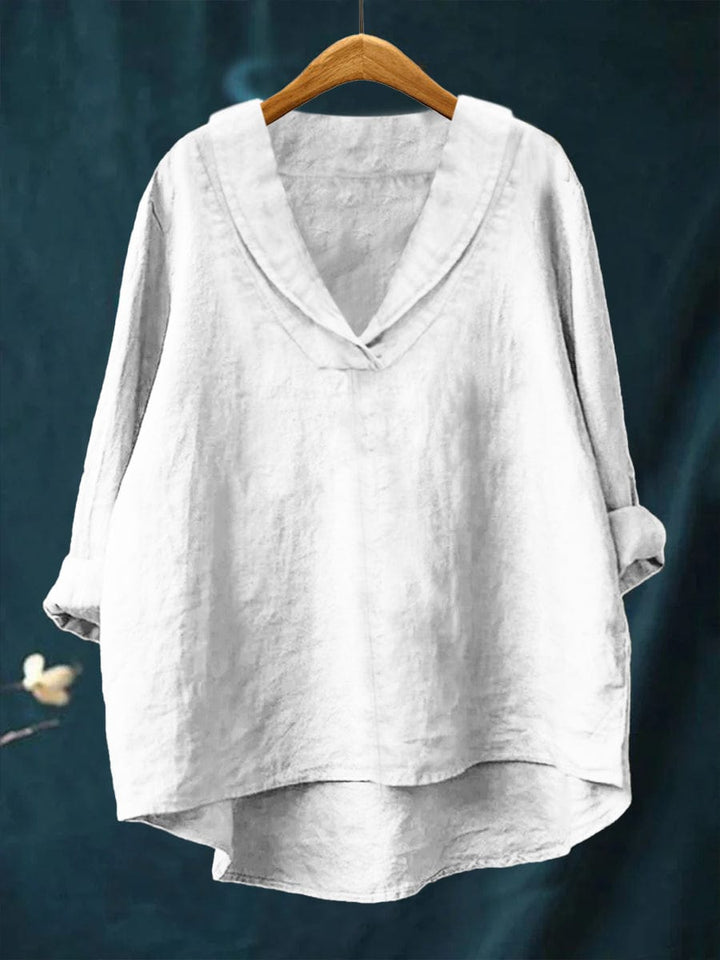 Elegant women's v-neck blouse in classic design for office wear