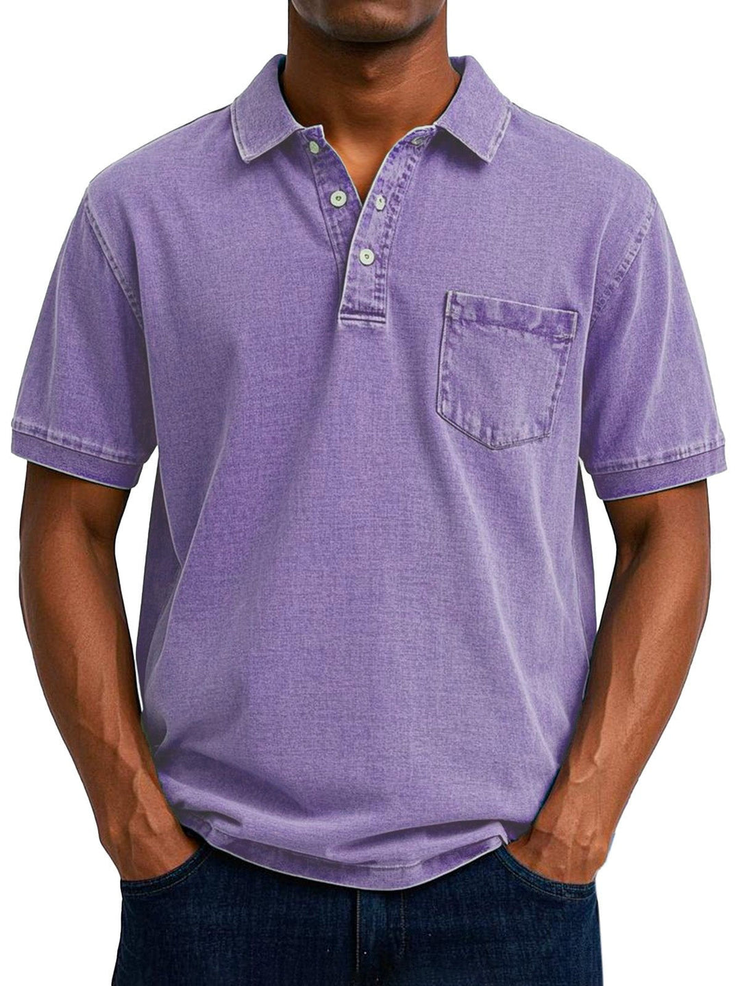 Men's short sleeve polo shirt styled for casual wear
