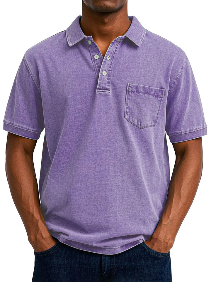 Men's short sleeve polo shirt styled for casual wear