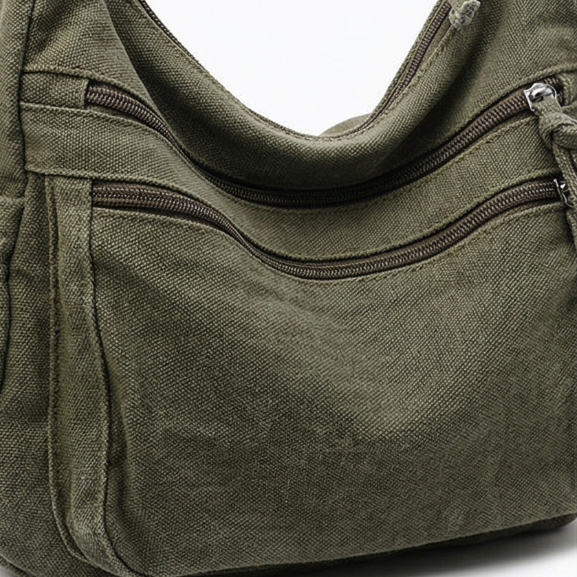 Camel brown tote bag made from soft washed canvas material