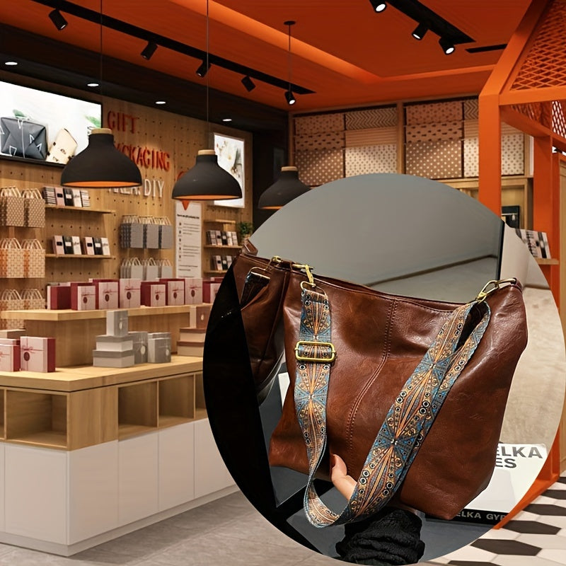 Open view of the spacious main compartment inside the retro handbag