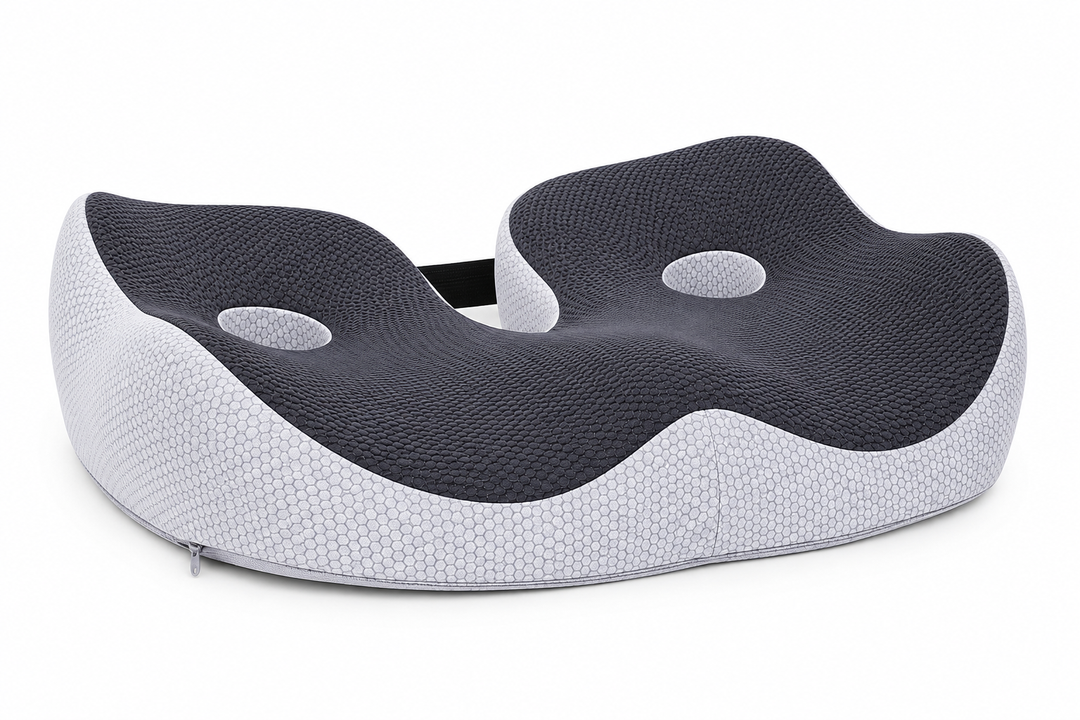 Close up of high density memory foam core showing slow rebound feature