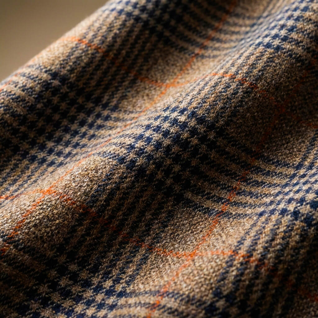 Grey checked sport coat and smart casual jacket with structured notch lapel