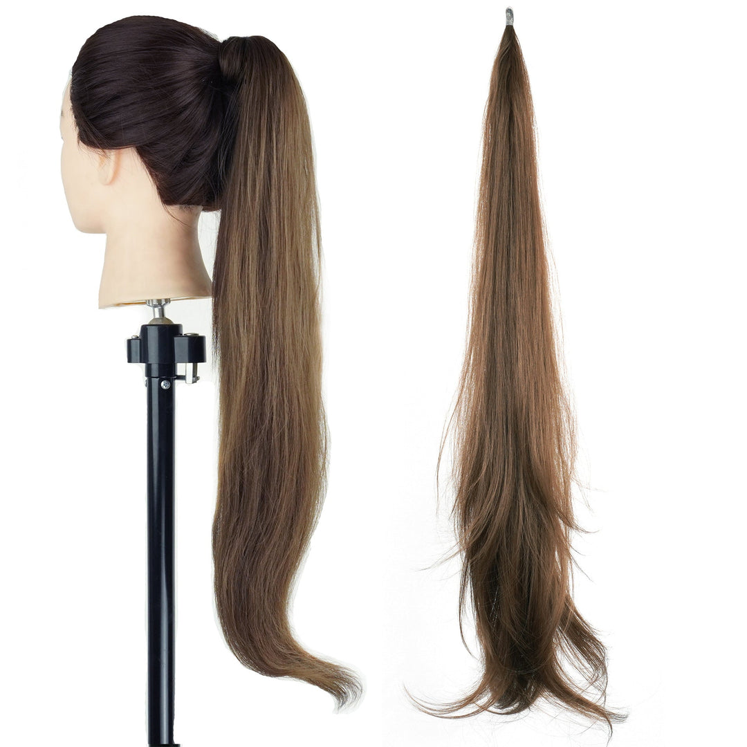 Long curly wrap-around ponytail hair extension for women beauty