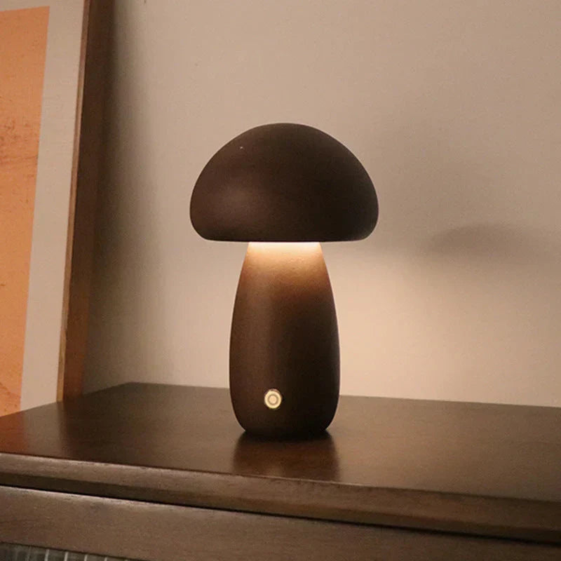 Stylish nursery lighting featuring a natural wood night light
