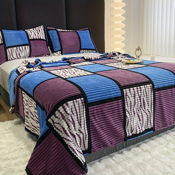 Close-up of soft flannel blanket fabric highlighting the breathable and fuzzy texture