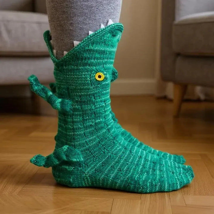 Charming novelty socks featuring cute 3D animal faces and soft fabric