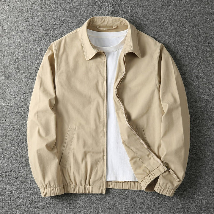 Men's Dallas Jacket in Beige laid flat