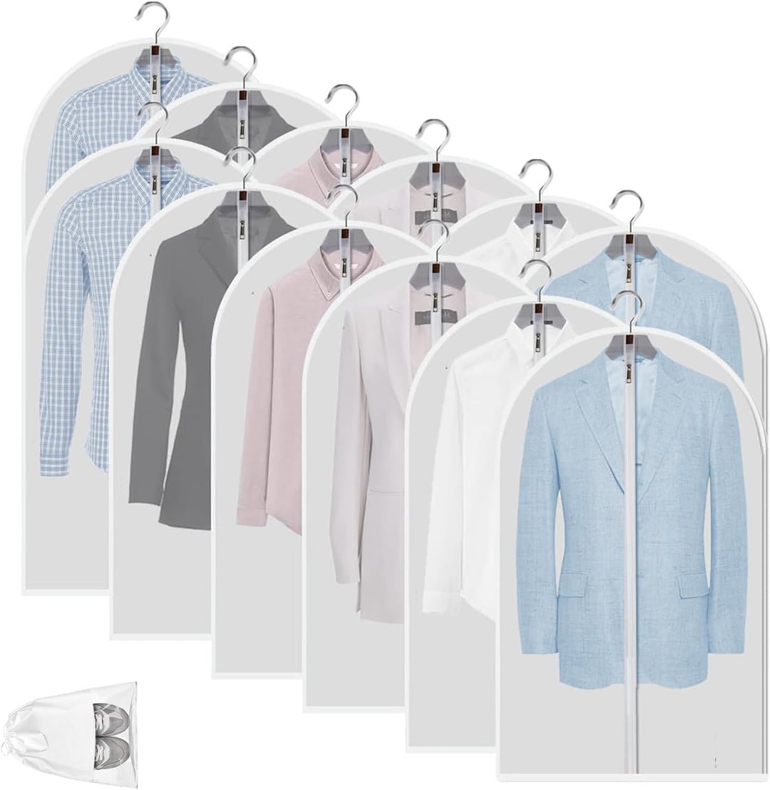 Clear wardrobe storage bags ideal for coats, jackets, and long dresses