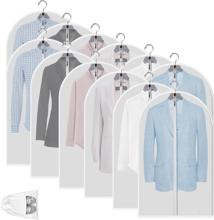 Clear wardrobe storage bags ideal for coats, jackets, and long dresses