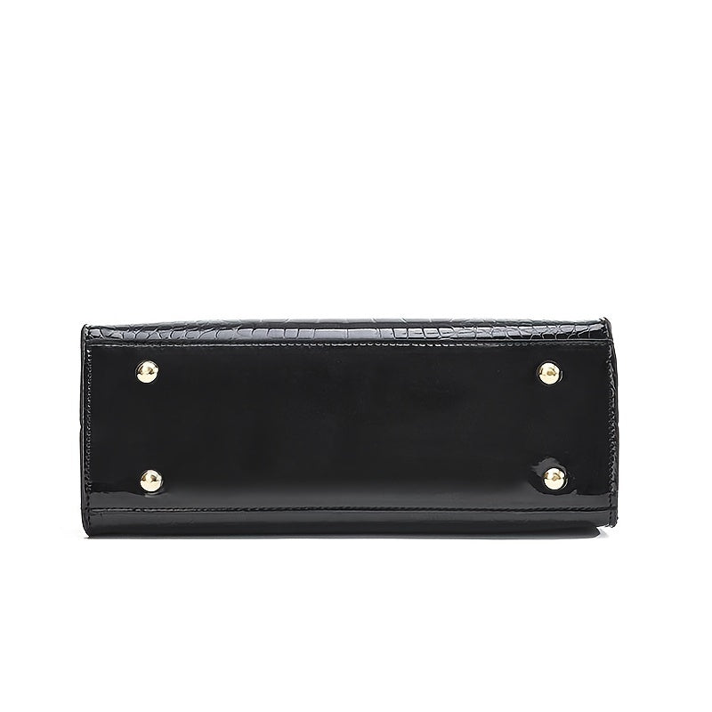 Chic women's shoulder bag with designer style and gold hardware