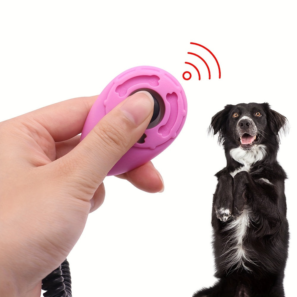Portable dog obedience clicker with elastic band for easy handling