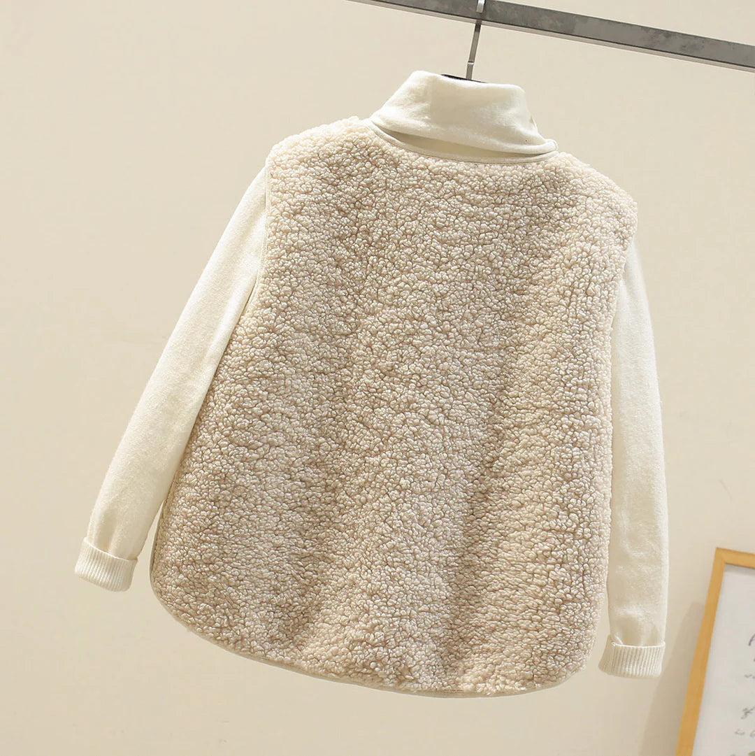 Chelsey | Women’s Button Front Sherpa Fleece Vest