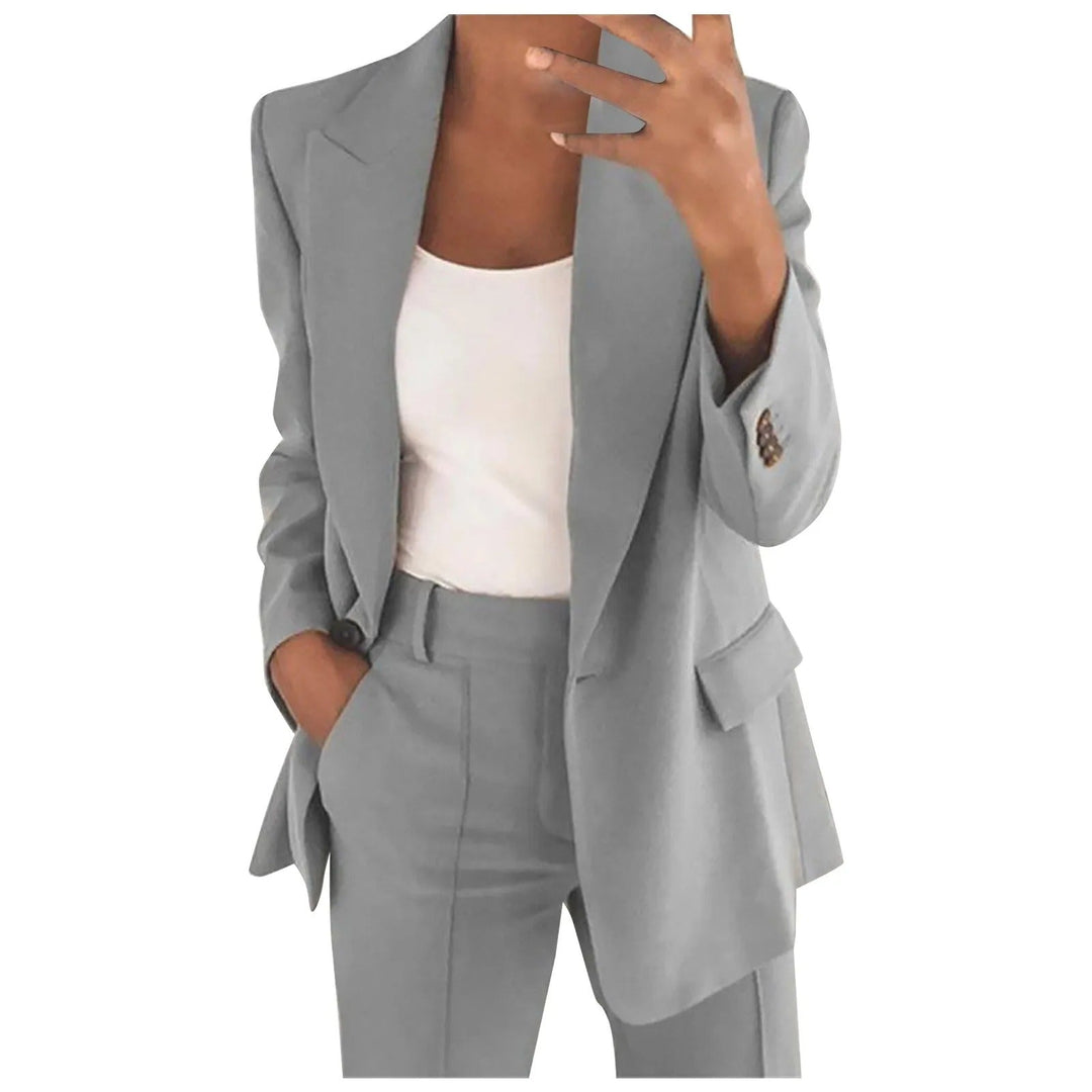 Women's elegant blazer and trousers two-piece co-ord set for office wear