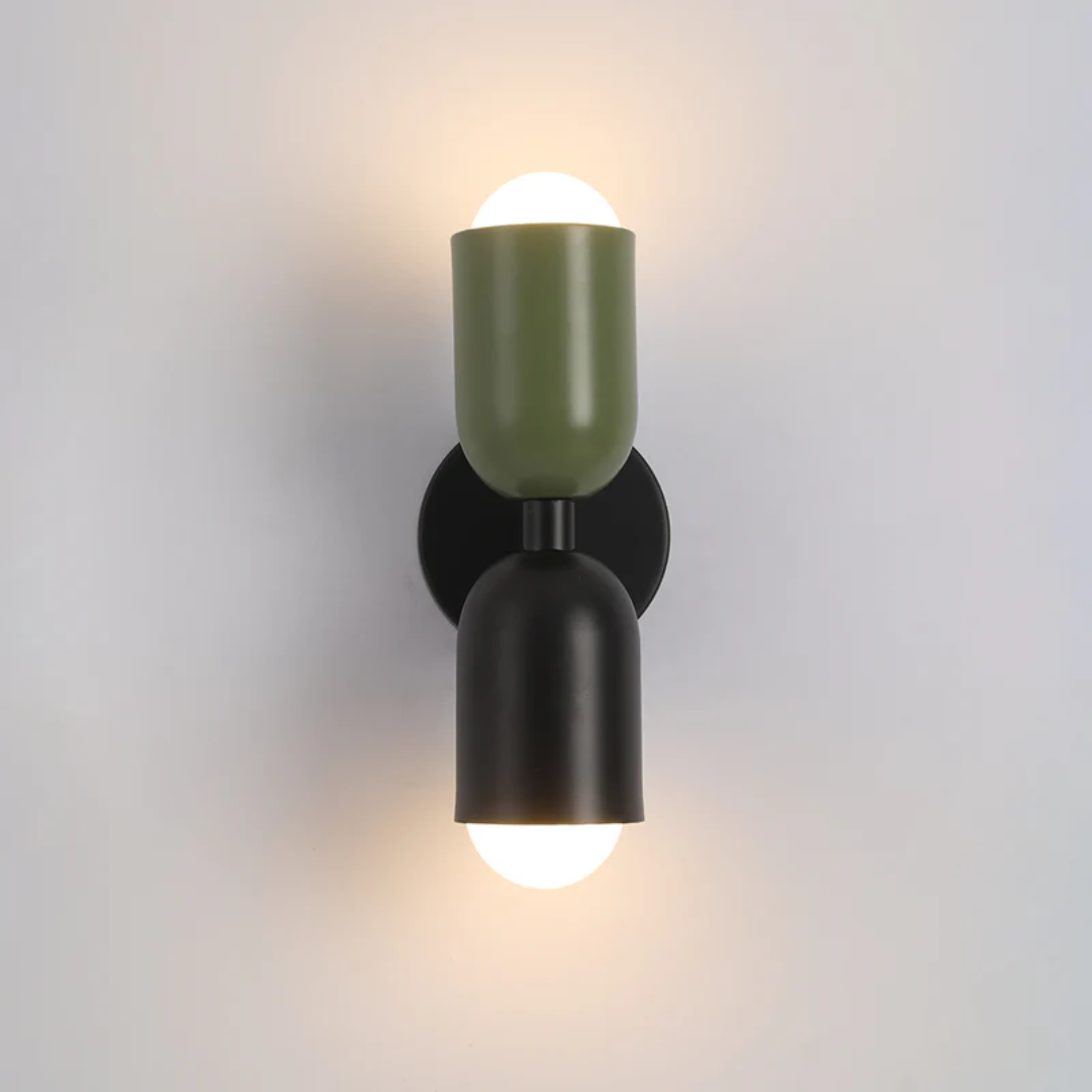 Colorwave dual-emission wall light casting ambient upward and downward illumination