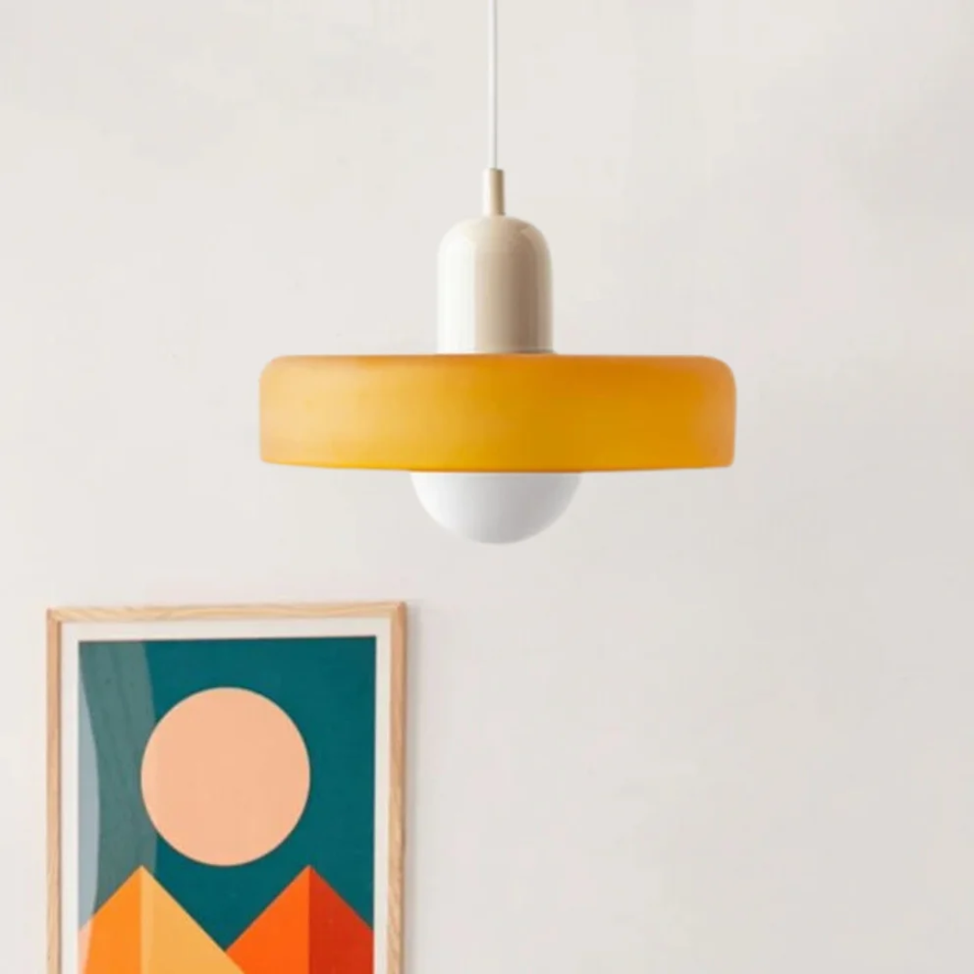Modern LED pendant lamp for living room with sleek glass design