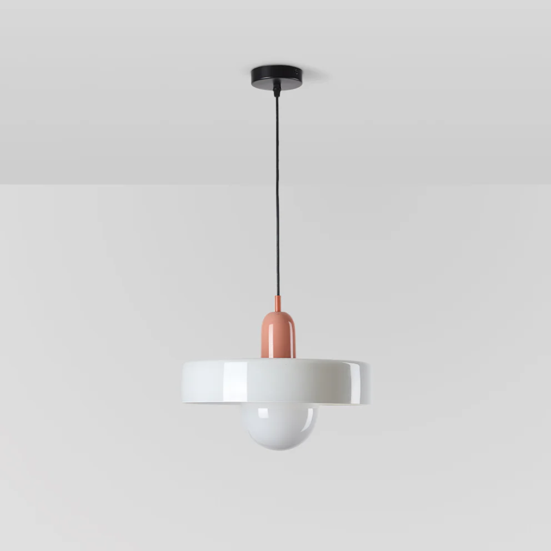 Decorative home decor pendant lamp illuminating a dining table